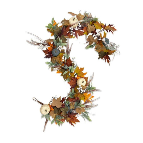 Artificial Fall Garland Maple Leaf Pumpkin Vine Decor for Fall Wedding Party