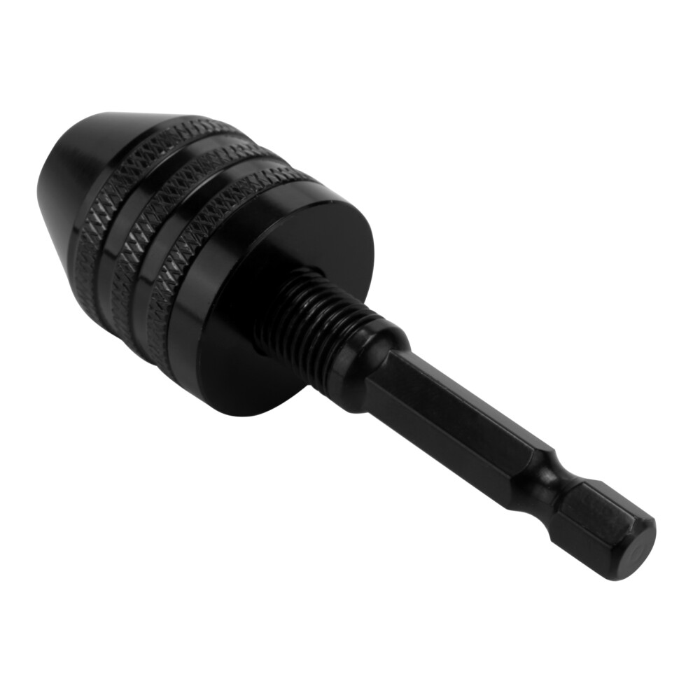 Adaptateur de perceuse à tige hexagonale pour mandrin de perceuse sans clé 0,3-8 mm 1/4 po, noir