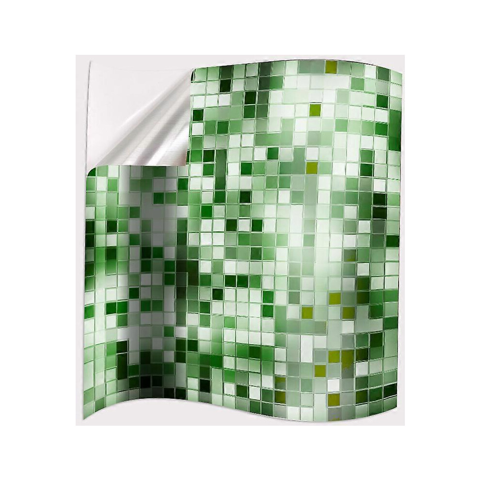 (As Show, One Size) Peel And Stick Backsplash For Kitchen Wall Tile Stikers, Self Adhensive Stainless Steel Mosaic Tiles In Green, No Grout Needed (10 5031614180104