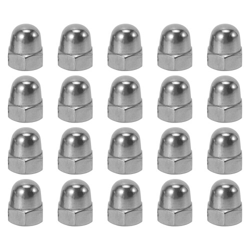 M6 Thread Dia Dome Head 304 Stainless Steel Cap Hex Nuts 20Pcs