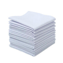 Mens White Cotton Handkerchiefs Large Pocket Squares Hankies for Menwhite12pcs