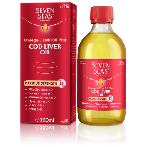 Supliment lichid Seven Seas Omega-3 cu ulei de pește cu rezistență maximă