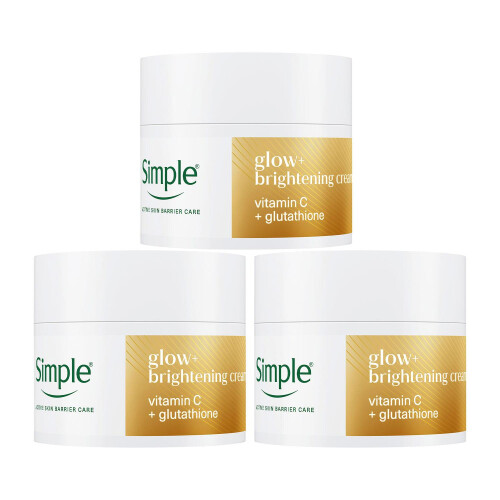 Simple Simple Glow+ Brightening Cream Radiance Boosting Moisturiser 50ml, 3 Pack