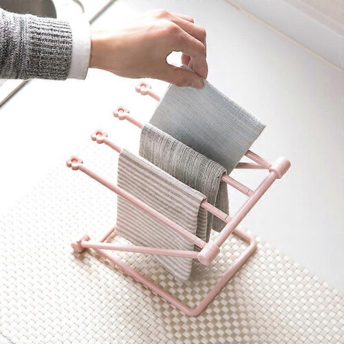 (As show, One size) Stylish Kitchen Dishcloth Storage Rack: Foldable and Space-Efficient 2