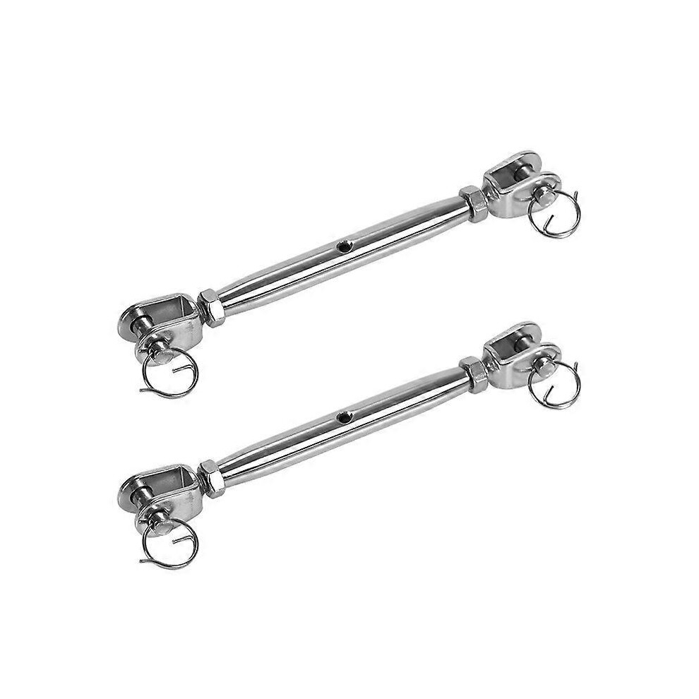 (As Show, One Size) 304 Stainless Steel European Style Closed Body M10 Jaw Turnbuckle With Working Magnetic2 Pcs 6901262112873