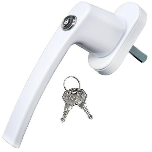 (As show, One size) Universal Window Handle Inline Locking Double Glazing White1pc