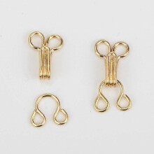 (As show, One size) 60 Pairs 12mm Sewing Hooks for Bra, Pants, Skirt Replacement, Gold Alloy