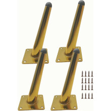 (As show, One size) Furniture Legs Luxury Gold, Oblique Tapered TV Cabinet Legs, Dresser Legs, Coffee Table Legs, Couch Sofa Legs, Mid-Century Modern Style Metal Furnitur