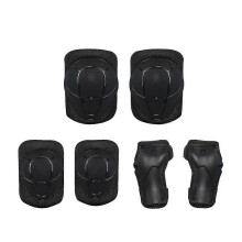 (As show, One size) Kids Protective Gear Set, Knee Pads Elbow Pads Wrist Guards  for Multi Sports Skateboard Skates Cycling Biking Bicycle, 6pcs-Black
