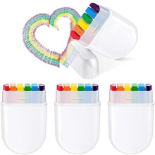 (As show, One size) Rainbow Face Paint Pride Face Body Paint Kit Rainbow Makeup Stick for Celebrations Cosplay Birthday Makeup Supplies B0620