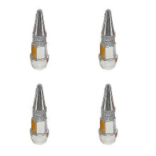 (As show, One size) Car Tire Valve Caps Car Motorcycle Bullet Wheel Tire Valve Caps Spike Shaped Aluminum Car Styling Exterior Accessories