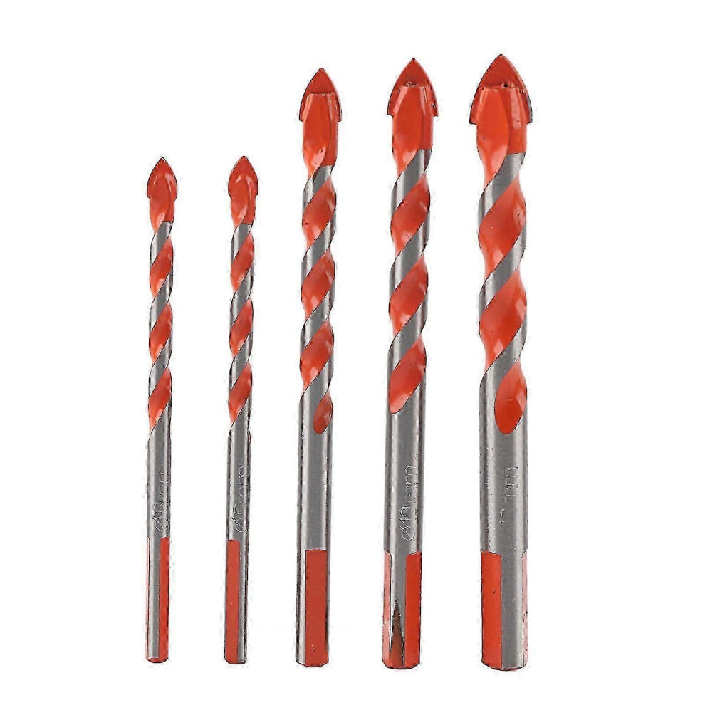 (As Show, One Size) 5Pcs Triangle Handle Alloy Multifunctional Drill Bits 6-12Mm Blade Diameter For Electric Drill 4632480874725