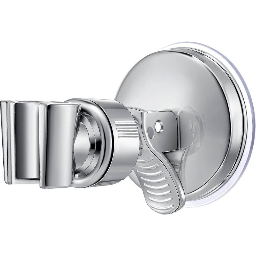 (As Show, One Size) Adjustable Shower Head Holder Bathroom Suction Cup Handheld Shower Head Holder Mounting Bracket Plastic Abs With Chrome Polished F 4632131024707
