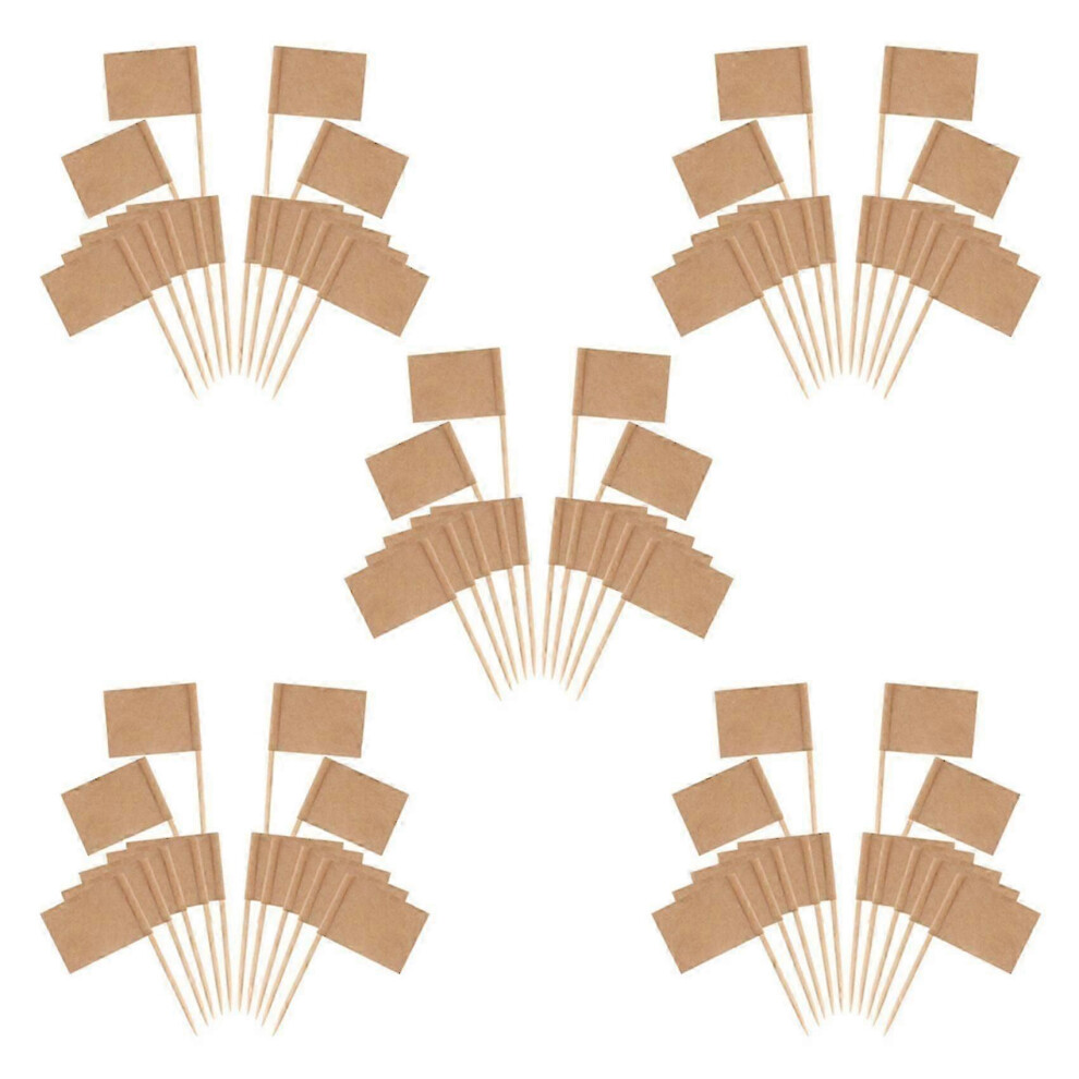 (As Show, One Size) 1000 Pack Blank Toothpick Flags Kraft Paper Flag Picks Cheese Markers For Cupcake, Food, Fruit, Par 4631898294255