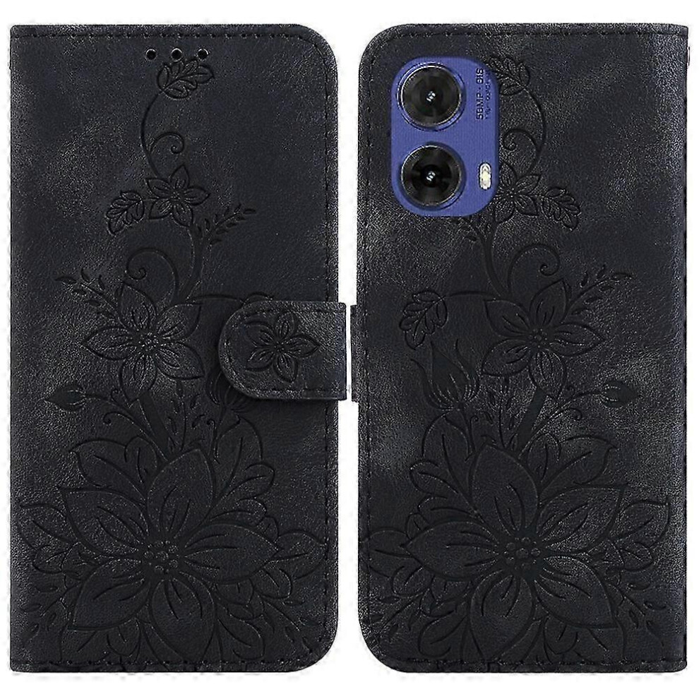 (, One Size) Embossed Pu Case For Motorola Moto G85 Purple 4633127177520
