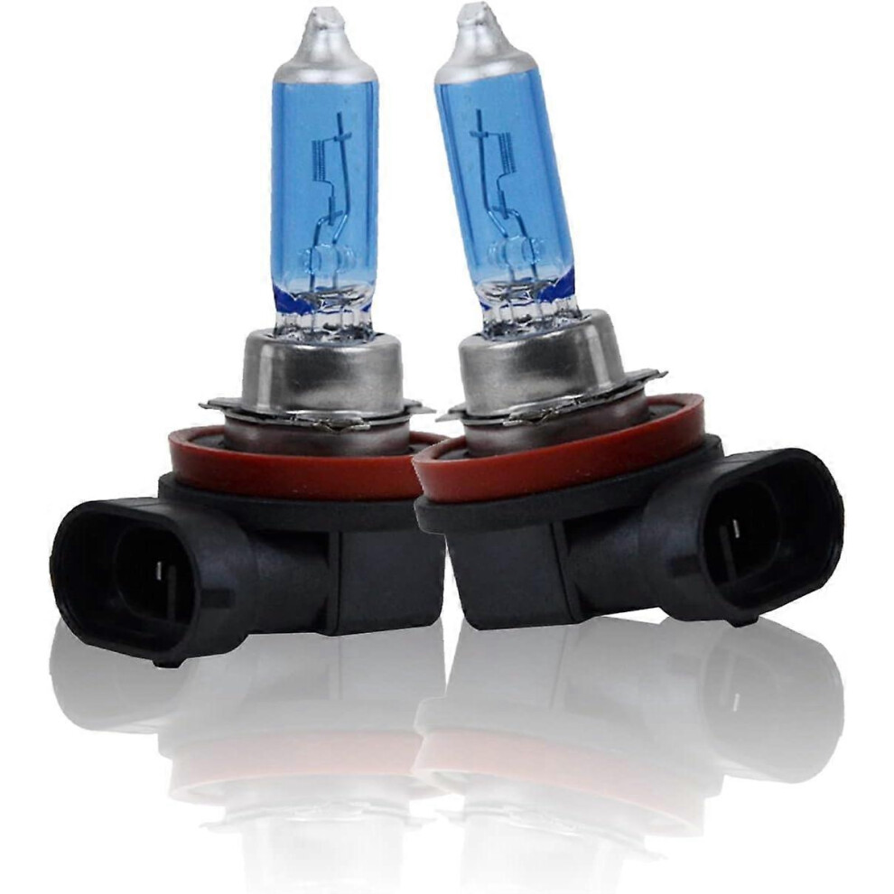 (As show, One size) 2 PCS Automotive H11 Halogen Headlight Bulb 12V 100W Fog Light Bulbs PGJ19-2 Lamp Holder White Super Bright Headlamp Fit for Cars