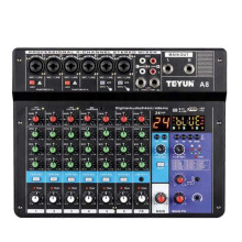 (As show, One size) Sound Card Audio Mixer Sound Board Console Desk System (EU Plug) usb mixer