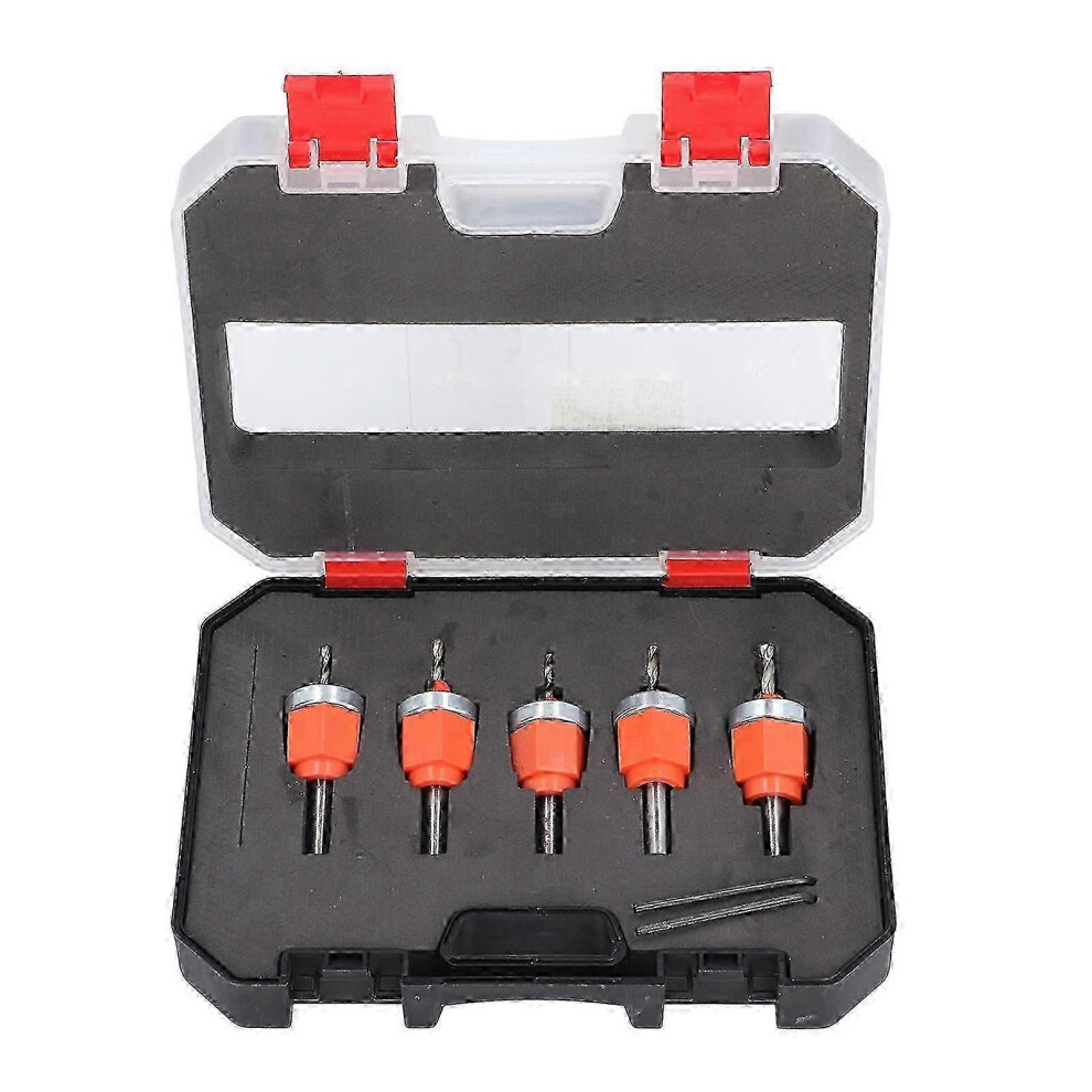 (As Show, One Size) 5 Pcs Countersink Drill Bit Set 2.8 3 3.2 3.5 4Mm Diameter Adjustable Depth Countersunk Drill Hole Opener With Wrench 4633396530408
