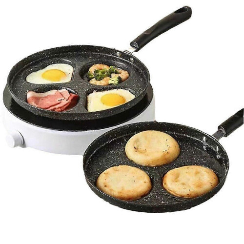(As show, One size) 4-Hole Breakfast Pan Mini Omelette Pan Household Kitchen Tools0620 2