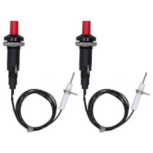 (As show, One size) 2 Pcs Piezo Igniter 1 Out 2 Push Button with Ignition Needle Wire 1 Meter Piezoelectric Ignition for Fireplace Oven Heater Kitchen SZRH A-G RH