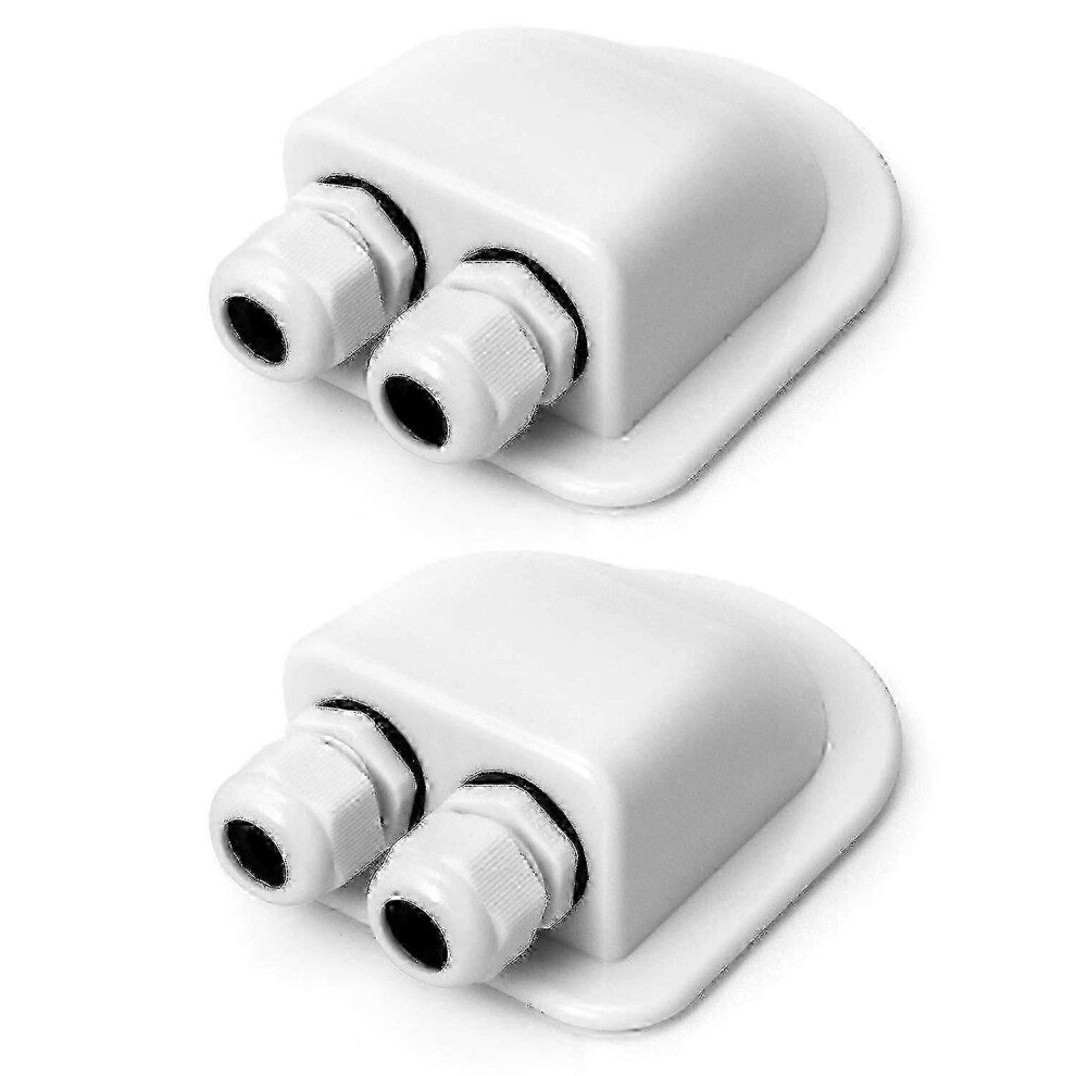 (As Show, One Size) 2Pcs Roof Passthrough Ip68 Waterproof Solar Cable Gland Weatherproof Double Cable Entry Box, Caravan Compatible For Walkbee A B Rh 4633127174109