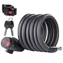 (As show, One size) Anti-Theft Spiral Cable Lock,Bicycle Lock with Key, Bike Padlock 180 cm Bicycle Accessories