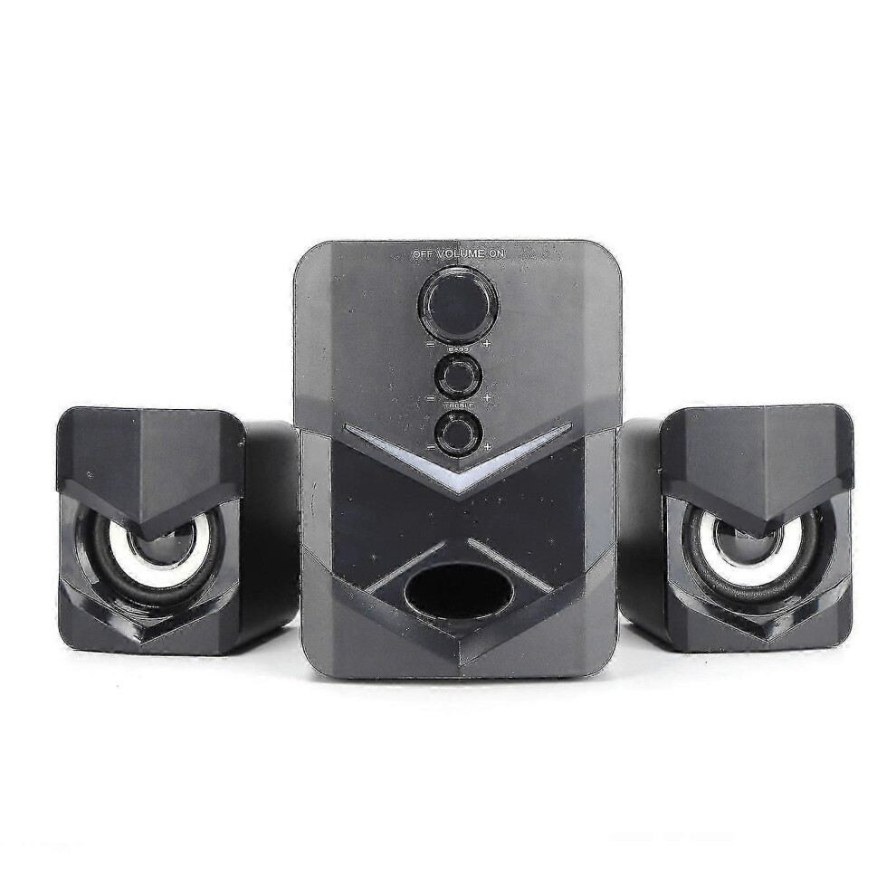 (As Show, One Size) Wired Multimedia Speakers With Subwoofer For Desktop And Laptop Computers 4633396543040
