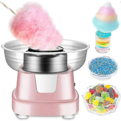 (As show, One size) Cotton Candy Machine, Electric Cotton Candy Maker, Eu Plug Pink 2