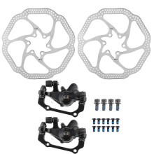 (As show, One size) 160mm Mountain Bike Mechanical Disc Brake Set - Front and Rear Cycling Bicycle Brakes