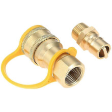 (As show, One size) Gas Quick Connect Kit,Disconnect Connector with Male Insert Plug,1/2 Inch Natural Gas Propane Quick Connect Adapter