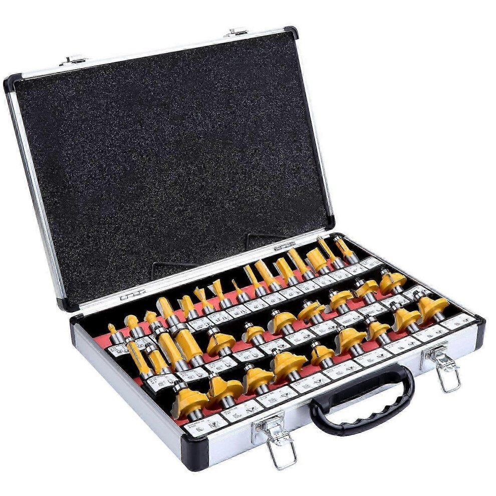 (As Show, One Size) 35Pcs Tungsten Carbide Router Bits Woodworking Milling Tool For Electric Routers 4633396544054