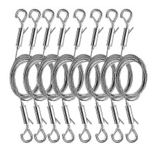 (As show, One size) 8PCS Adjustable Picture Hanging Wire Kit,Frame & Mirror Hanging Wire Kit,6.6FT Heavy Duty Stainless Steel Wire