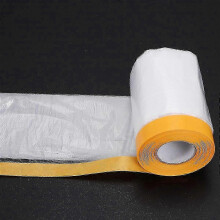 (As show, One size) 4 Pcs Plastic Dust Sheets Roll 0.55 x 20M Pre-Taped Masking Film