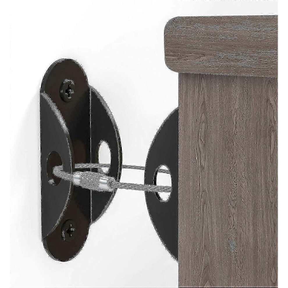 (6 Pcs, ) 6Pcs Furniture Anchors Kit For Baby Proofing, Furniture Straps Use To Prevent Falling And Anti Tip, Dresser Or Cabinet To Wall Anchors Silver