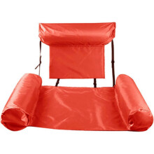 (As show, One size) Pool Float Inflatable Water Hammock, Foldable Backrest Inflatable Floating Bed, Drifter Swimming Pool Beach Float,Red