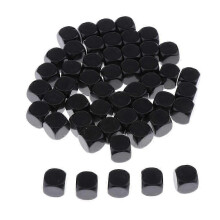 (As show, One size) 50pcs Standard Size Blank Dice 6 Sided RPG Gaming Dice 16mm/0.62'' Black