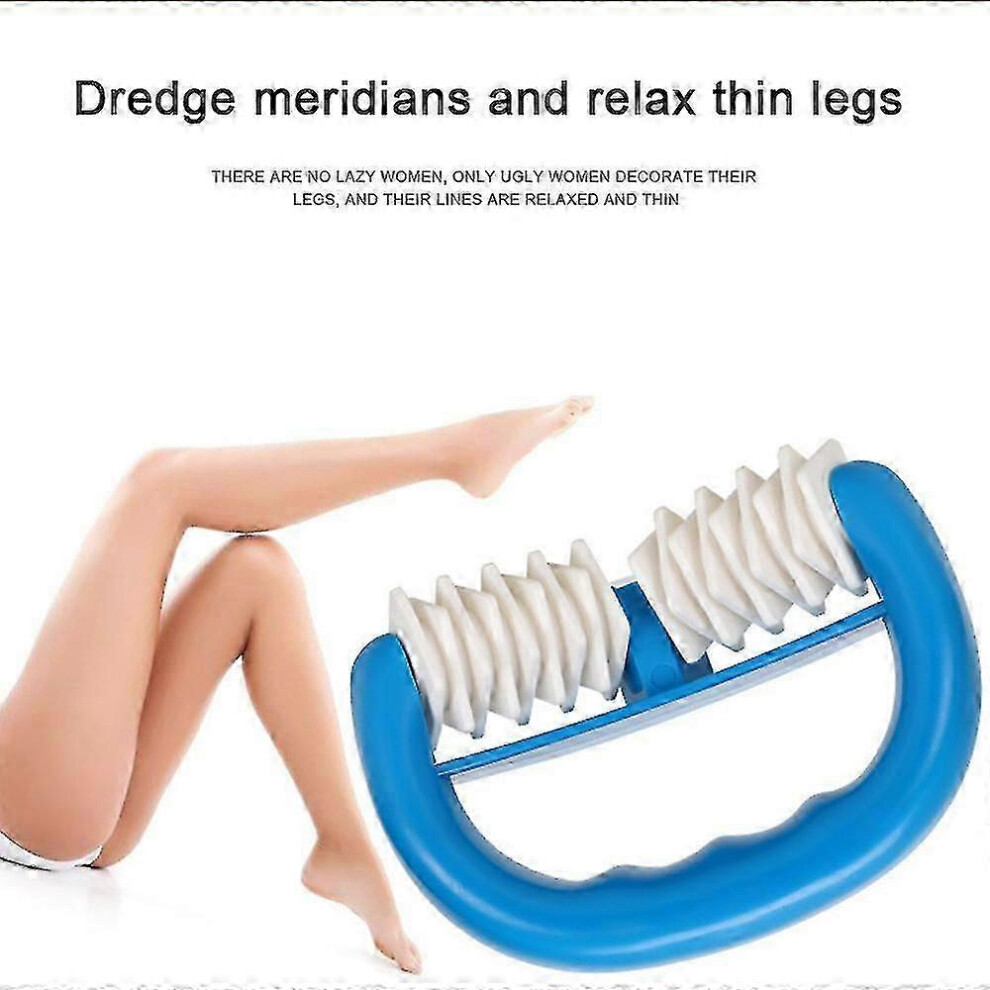 (As show, One size) 2 Wheels Muscle Relaxer Massage Roller Massager Leg Waist Cellulite Roller