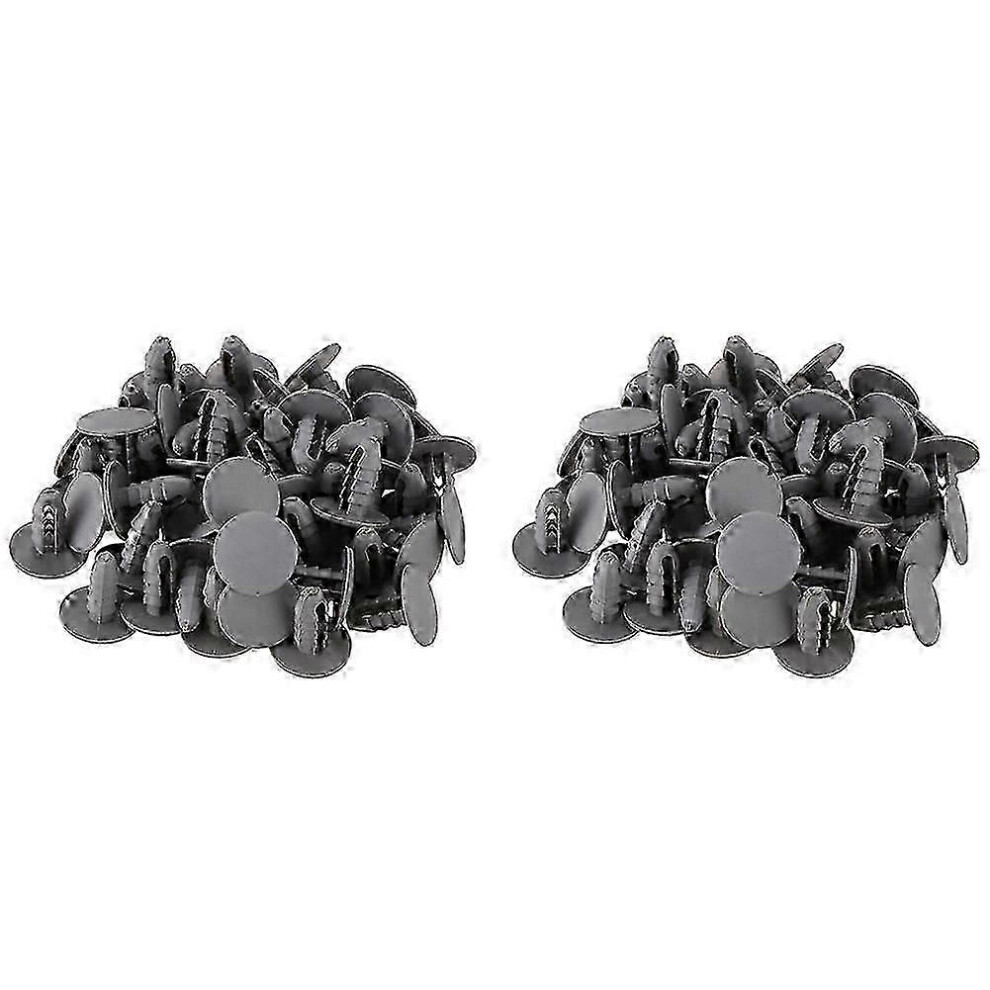 (As Show, One Size) 100Pcs 8Mm Hole Gray Plastic Rivet Door Push In Clip For Car 4632480801103