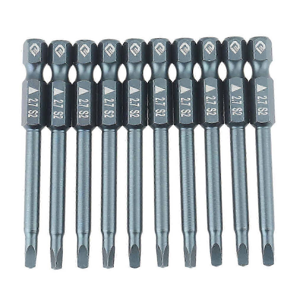 (As Show, One Size) 10Pcs 1/4Inch Shank 65Mm S2 Alloy Steel Triangle Head Screwdriver Bits Set H6.3*65Mm*2.7 4632480830745
