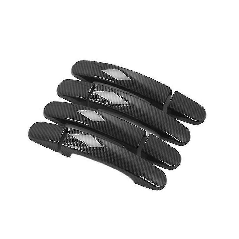 (As Show, One Size) 5Pcs Car Door Handle Cover Trim For Transit Custom Tourneo 2014- 2020 Carbon Fiber Door Handle Stic 4631898254150