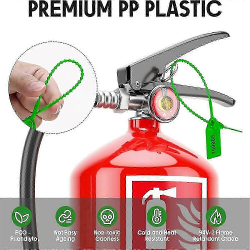 (As show, One size) 1000 Pcs Plastic Tamper Seals Fire Extinguisher Tags Green 1