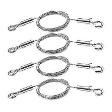 (As show, One size) 4Pcs 2M x 1.5mm Adjustable Picture Hanging Wire Kit-Heavy Duty Stainless Steel Wire Rope ,Holds Up t