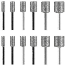 (As show, One size) Stone Carving Set,12PCS Diamond Burr for Stone Glass Ceramics Tools(4mm 5mm 6mm 8mm 10mm 12mm)