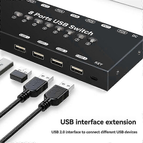 (As show, One size) 8 in 4 Out USB KVM Switch USB KVM Switcher for Windows10 Computer PC Keyboard Mouse Printer Share C 2