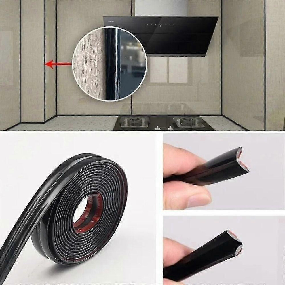 (Rose Gold, One Size) Dustproof Corner Molding Trim Tape Flexible Sealing Strip Guard Edge Self Adhesive Decor Tape 4633127123909