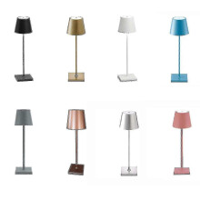 (Silver, One size) Dimmable Cordless Table Lamp 3-way Aluminum Cordless Lamp For Reading Yalo