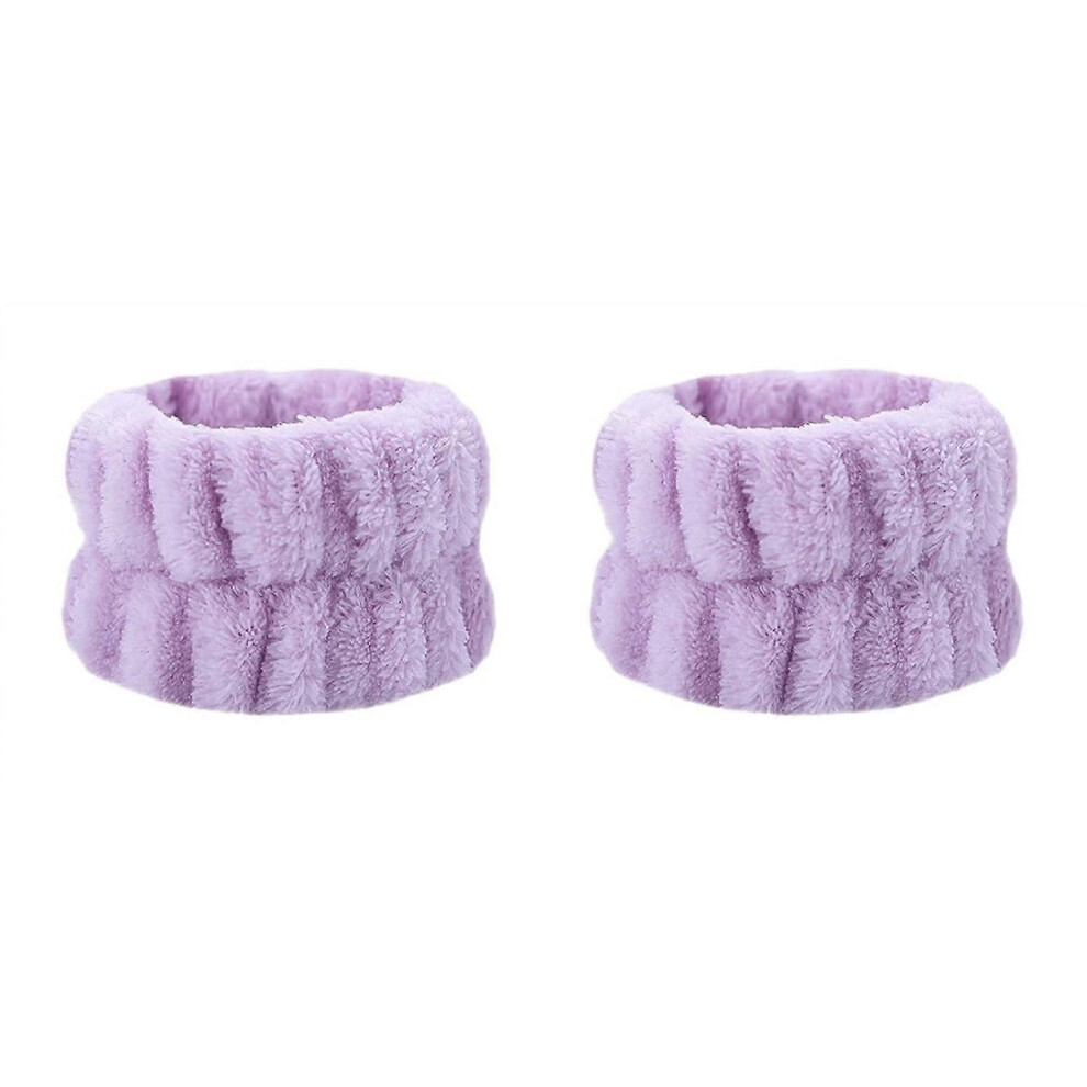 (As show, One size) Solid Color Plush Wrist Strap Washing Girls Absorbent Sweat-Wiping Flannel Hair Band Men And Women 1Pcs-image-OPC-PHKJY2K-NEW