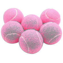 (As show, One size) 6pcs Pack Pink Tennis Balls 66mm - Wear-resistant Elastic Balls For Ladies Beginners