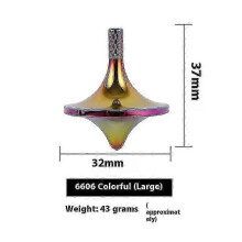 (As show, One size) Precision Stainless Steel Spinning Top, Time Killer Spinning Tops, Perfectly Balanced Precision Gyroscope, Decompression Toy (Iridescent, L)