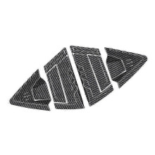 (As show, One size) Car Carbon Fiber Rear Window Triangle Louver Shutter Cover Trim for -V Vezel 2021 2022 Window Side
